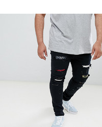 Sixth June Super Skinny Jeans In Black With Distressing To Asos