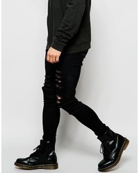 Reclaimed Vintage Super Skinny Jeans With Extreme Distressing