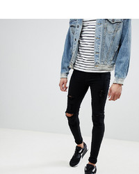 tall black ripped skinny jeans
