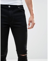 Asos Tall Super Skinny Jeans With Knee Rips