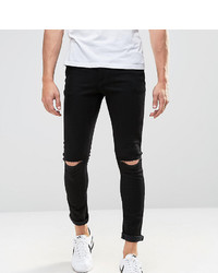 Asos Tall Super Skinny Jeans With Knee Rips