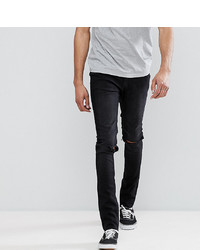 Cheap Monday Tall Tight Black Skinny Jeans With Knee Rip