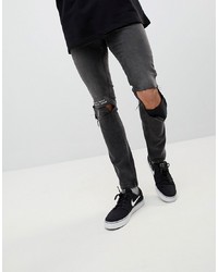 Cheap Monday Tight Skinny Ripped Jeans With Error Message