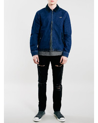 Topman Black Blow Out Knee Classic Skinny Jeans