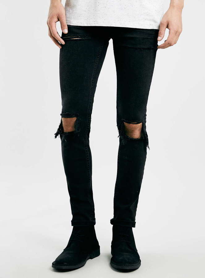 black torn skinny jeans