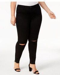 William Rast Trendy Plus Size High Rise Ripped Skinny Jeans
