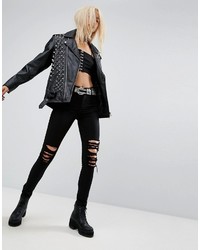 Tripp Nyc Ripped Mid Rise Skinny Jeans