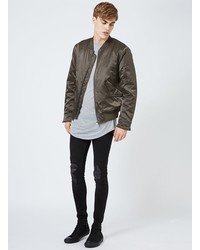 Topman Washed Black Ripped Spray On Skinny Jeans