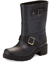 Black Rubber Ankle Boots