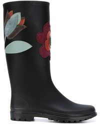 RED Valentino Flower Patch Rubber Boots
