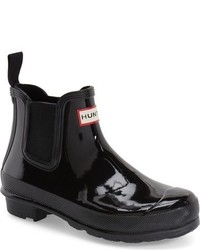Black Rubber Chelsea Boots