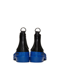 Stutterheim Black And Blue Novesta Edition Rainwalker Chelsea Boots