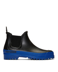 Stutterheim Black And Blue Novesta Edition Rainwalker Chelsea Boots