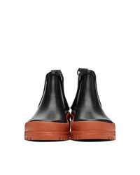 Stutterheim Black And Orange Rainwalker Chelsea Boots