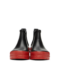 Stutterheim Black And Red Rainwalker Chelsea Boots