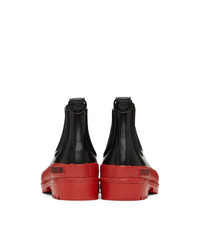 Stutterheim Black And Red Rainwalker Chelsea Boots