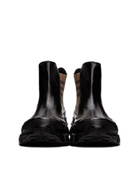 Burberry Black Canvas Chelsea Boots