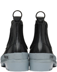 Stutterheim Black Gray Novesta Edition Rainwalker Chelsea Boots