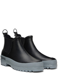 Stutterheim Black Gray Novesta Edition Rainwalker Chelsea Boots
