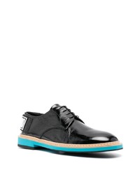 Moschino Rubber Logo Leather Lace Up Shoes