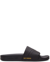 Raf Simons Black Adidas Originals Edition Adilette Slide Sandals