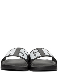 MSGM Black Logo Slide Sandals
