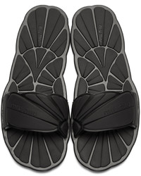 Miu Miu Black Rubber Pool Slide Sandals