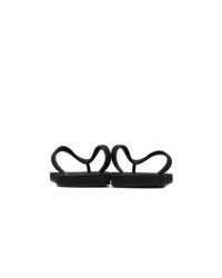 Vetements Black Classic Logo Flip Flops