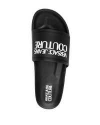 VERSACE JEANS COUTURE Embossed Logo Rubber Slides