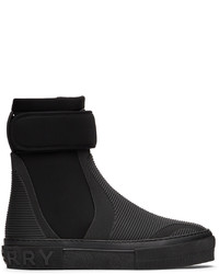 Burberry Black Rubber High Top Sneakers