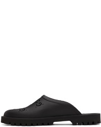 Gucci Black Rubber Gg Slip On Loafers