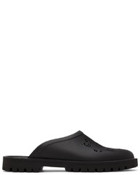 Gucci Black Rubber Gg Slip On Loafers