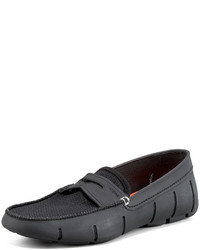 Swims Mesh Rubber Penny Loafer Black