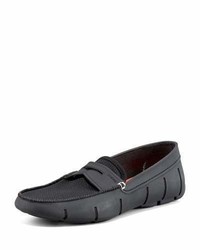 Swims Mesh Rubber Penny Loafer Black