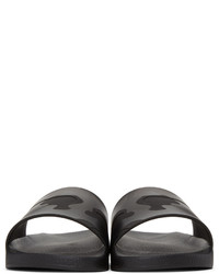 Valentino Black Garavani Camo Slide Sandals