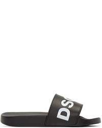 DSQUARED2 Black Logo Slide Sandals