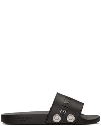 Givenchy Black Rivet Logo Slide Sandals