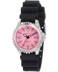 Momentum 1m Dv01r1b M1 Stainless Steel Pink Dive Watch With Black Rubber Band