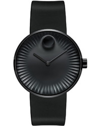 Movado 40mm Edge Watch With Rubber Strap Black