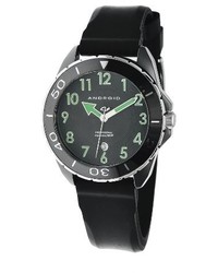 Android Ad511akgr Exotic Black Ceramic Green Rubber Strap Watch
