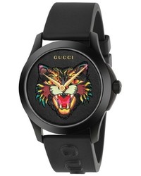 Gucci Angry Cat Rubber Strap Watch 38mm