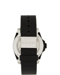 Gucci Black And Silver Feline Dive Watch