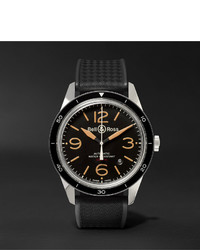 Bell & Ross Br 123 Sport Heritage Automatic Steel And Rubber Watch