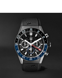 Tag Heuer Carrera Gmt Automatic Chronograph 45mm Stainless Steel And Rubber Watch Ref No Cbg2a1zft6157