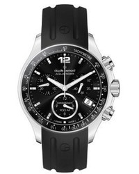 Claude Bernard 10211 3 Nin Aquarider Black Chronograph Tachymeter Rubber Watch