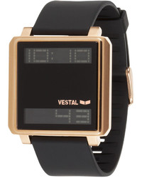 Vestal Digital Black Rubber Strap Watch 42mm Tradr03