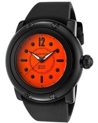 Glam Rock Gr25027 Miami Beach Bright Orange Dial Black Silicone Watch