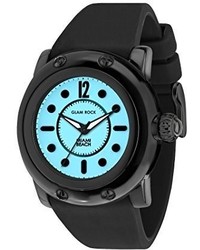 Glam Rock Gr25043 Miami Beach Light Blue Dial Black Silicone Watch