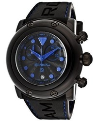Glam Rock Gr61117 Blust Miami Beach Chronograph Black Textured Dial Black Silicone Watch