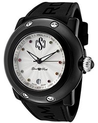 Glam Rock Grd60003 Ncr Miami Beach Silver Textured Dial Black Silicone Watch